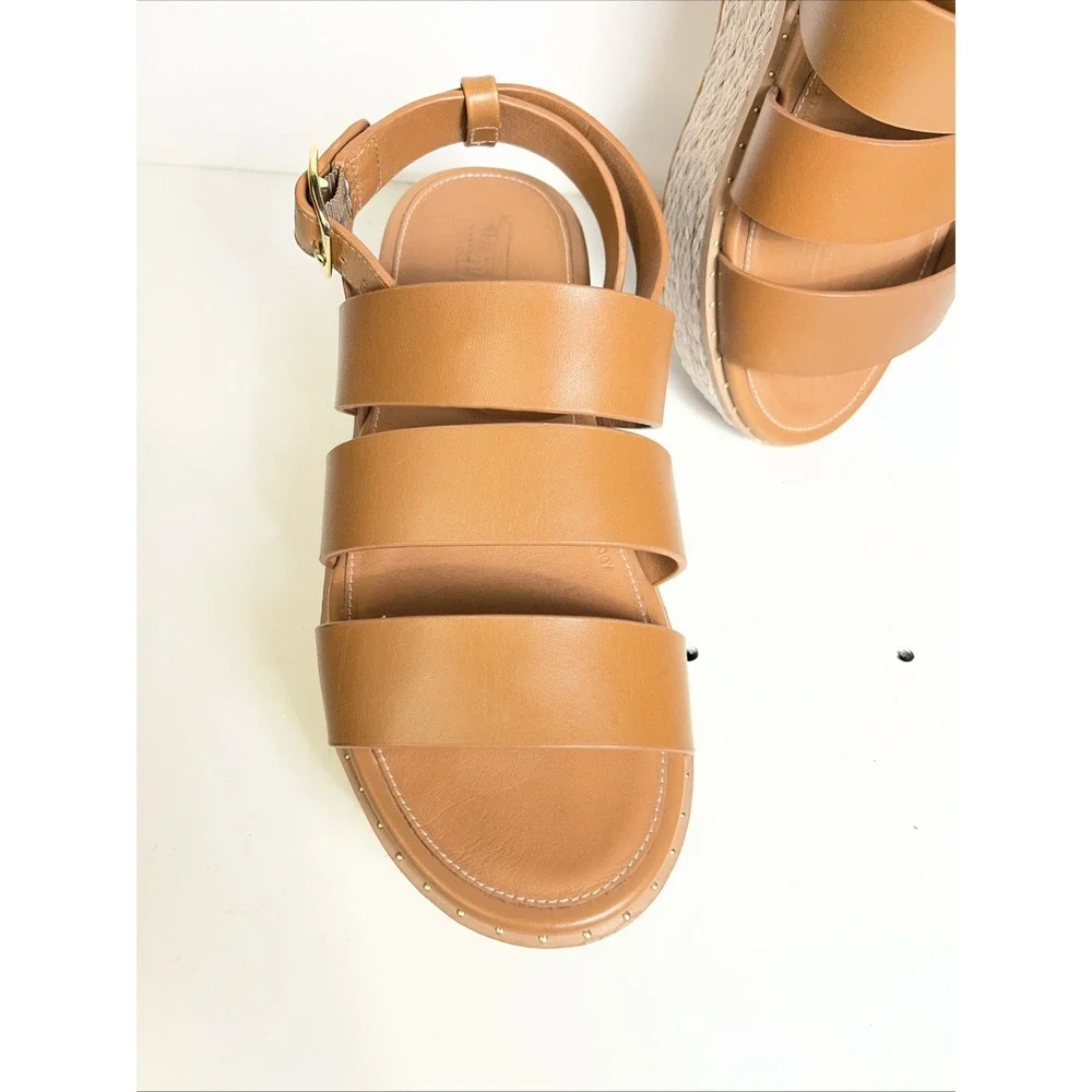 FitFlop Tan Leather PlatFForms Espadrille Wedge Sandals Size 8 Wore Once